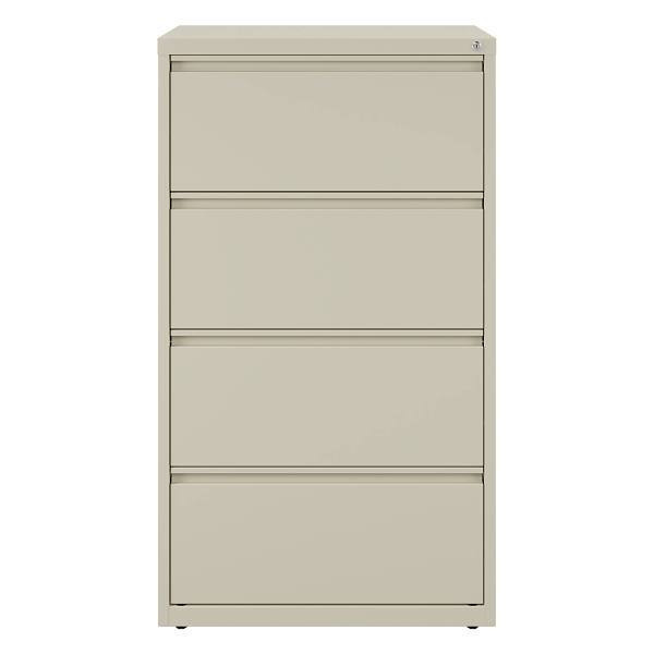 Hirsh 30" Wide 4 Drawer Metal Lateral File Cabinet For Home And Office, Putty