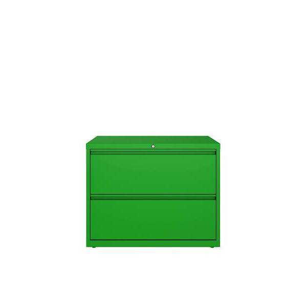 Hirsh 36" Wide 2 Drwr Metal Lateral File Cabinet Letter/Legal/A4 Screamin' Green