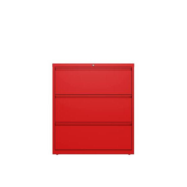 Hirsh 36" Wide 3 Drawer Metal Lateral File Cabinet Letter/Legal/A4 Lava Red