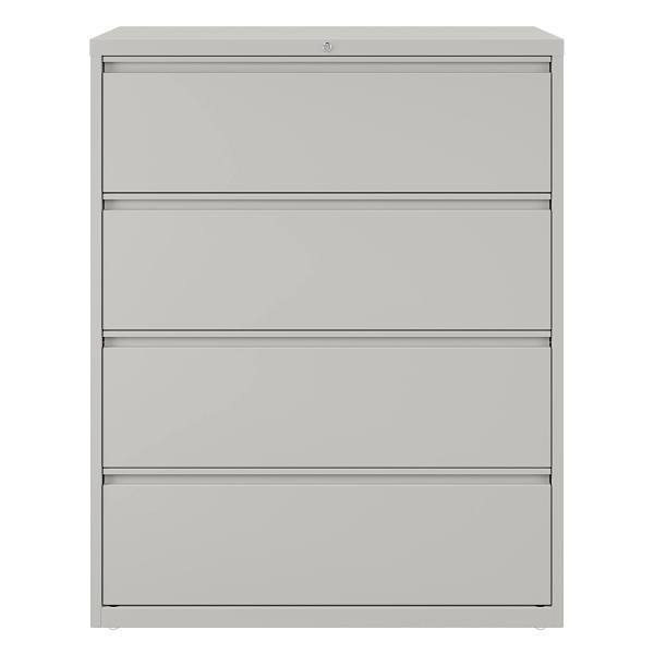 Hirsh 42" Wide 4 Drawer Metal Lateral File Cabinet For Home And Office, Holds Letter, Legal And A4 Hanging Folders, Light Gray