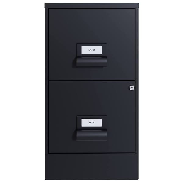 Space Solutions 18 In Deep 2 Drawer Letter Width Vertical File Cabinet, Black