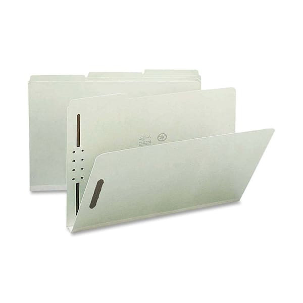 Nature Saver 1/3 Tab Legal Fastener Folder 8.5" X 14" Gray/Green Package Of 25