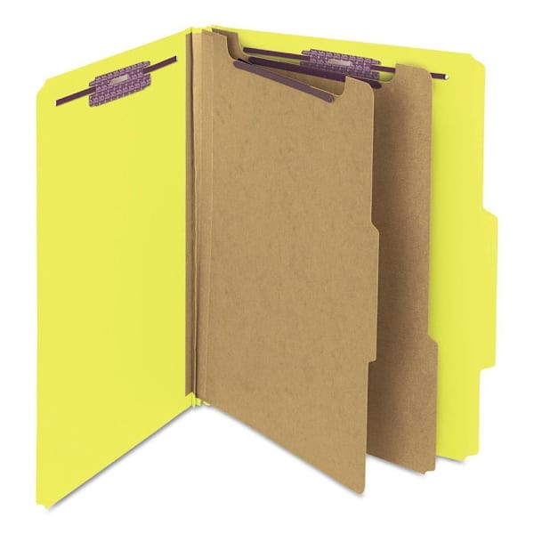 Smead Safeshield Letter Classification Folder With Dividers Yellow Package Of 10