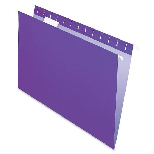 Pendaflex Essentials 1/5 Tab Letter Hanging Folder 8.5"X11" Violet Package Of 25