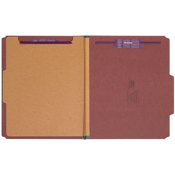 Smead Safeshield 2/5 Tab Letter Classification Folder With Divider Package Of 10