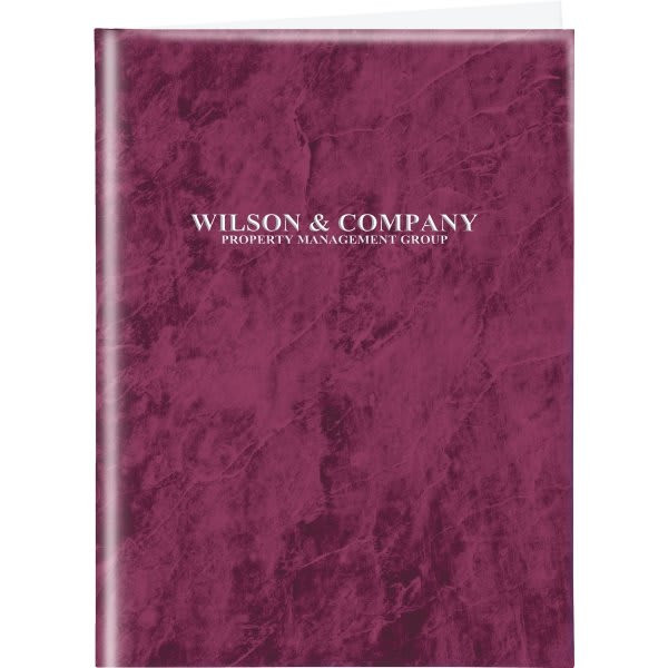 Custom Solid Marble Pocket Folders, Burgundy Package Of 100