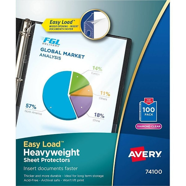 Avery Heavy-Duty Letter-Size Sheet Protectors Letter Size Package Of100