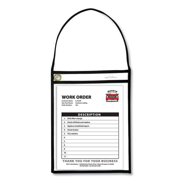 C-Line 1-Pocket Ticket Holder W/Setrap Black Stitch 75-Sheet 9x12 Package Of 15