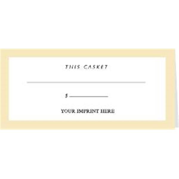 Standing Casket Price Card With Blank Line Package Of 100