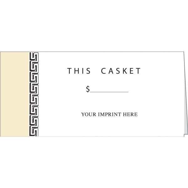 Standing Casket Price Card With Border Design Package Of 100