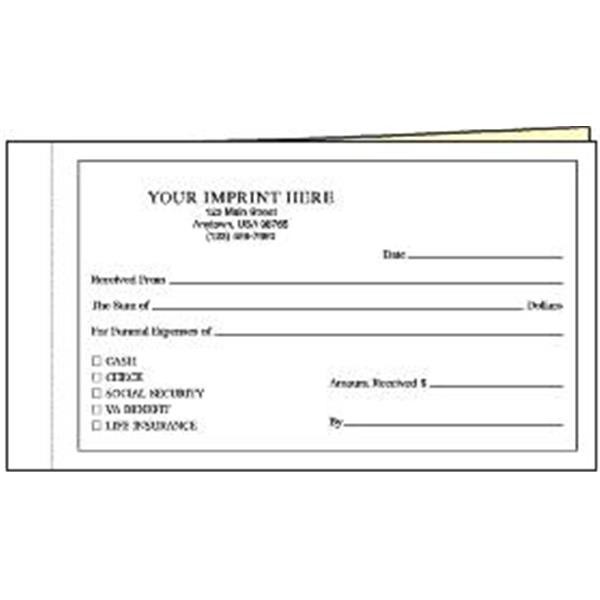 2-Part Funeral Services Receipts Package Of 100