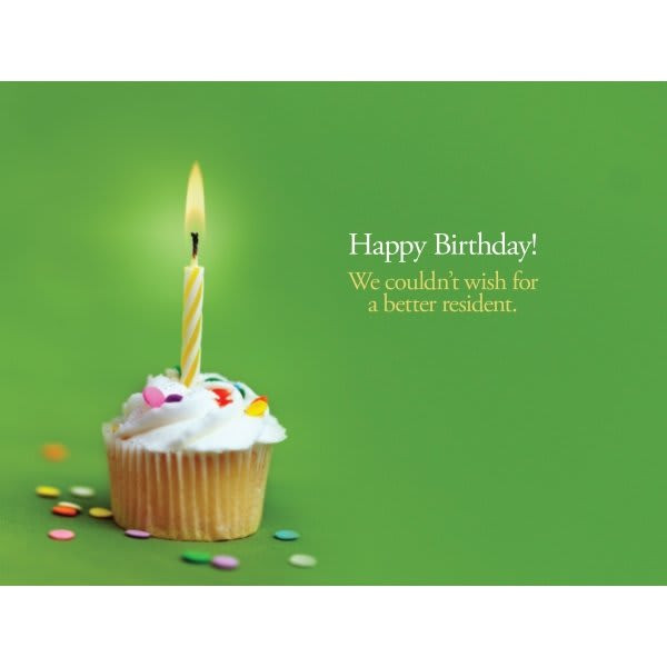 Personalized Simpleside Card Birthday Cake No Envelope Imprint Package Of 50