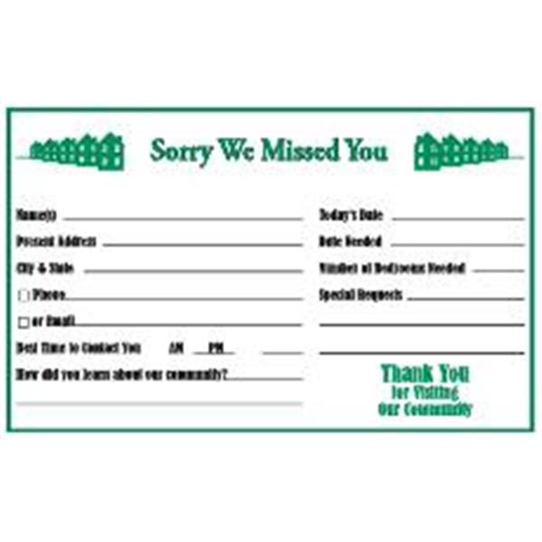 Sorry We Missed You Information Center Cards Package Of 100