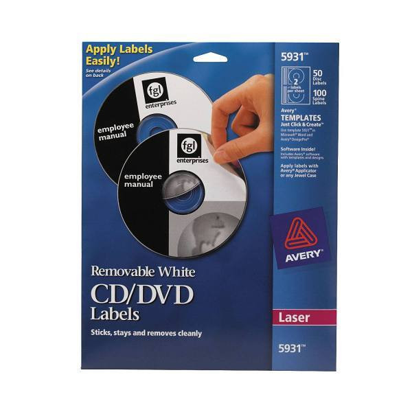 Avery Laser Cd Labels Matte White Package Of 50