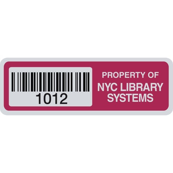 All Surface Asset Labels, Silver Imprint, 3 X 1