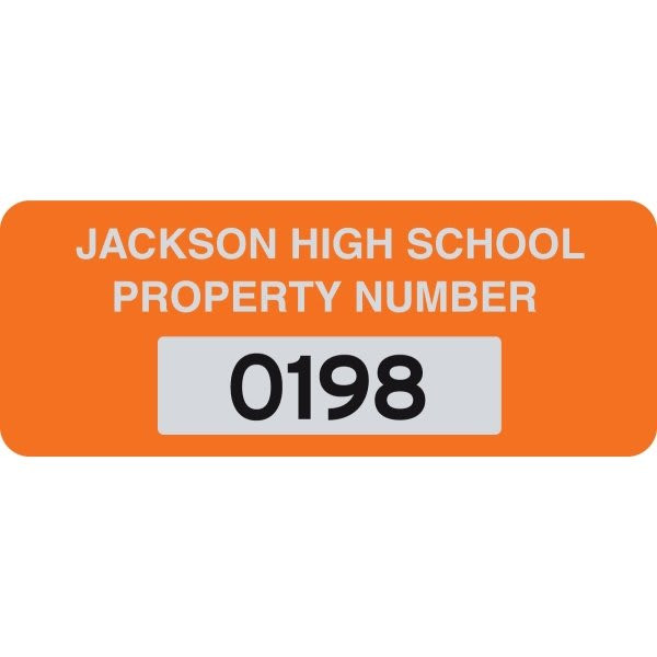 Asset Labels, Silver Imprint, 2 X 3/4