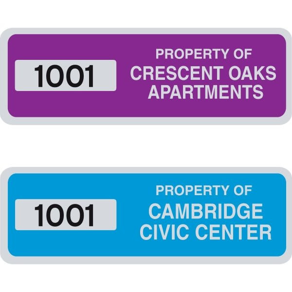 Asset Labels, Silver Imprint, 3 X 1