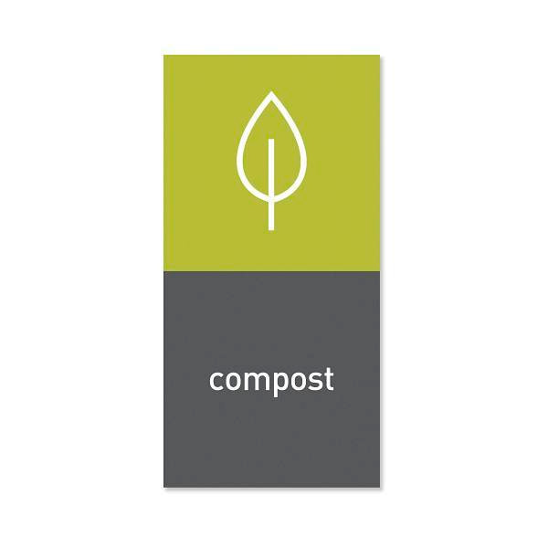 Simplehuman Recycling Magnetic Labels -Compost - 4" X 8"