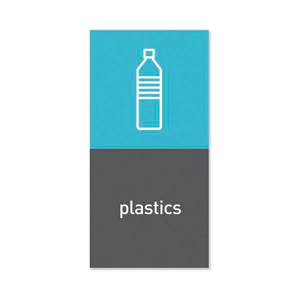 Simplehuman Recycling Magnetic Labels -Plastics - 4" X 8"