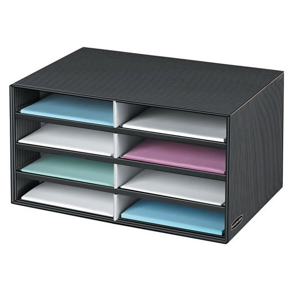 Bankers Box Black/Gray Pinstripe Literature Sorter