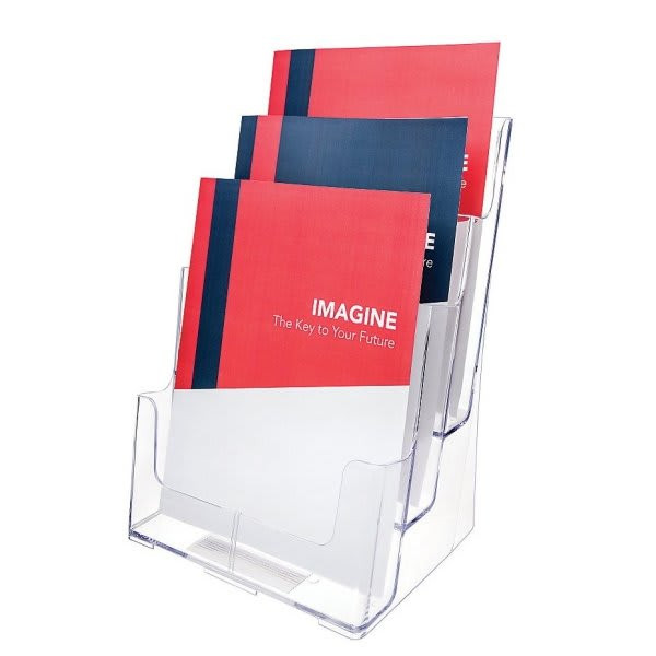 Deflecto Clear 3-Tier Magazine Literature Holder