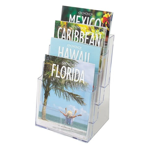 Deflecto Docuholder Clear 4-Magazine Literature