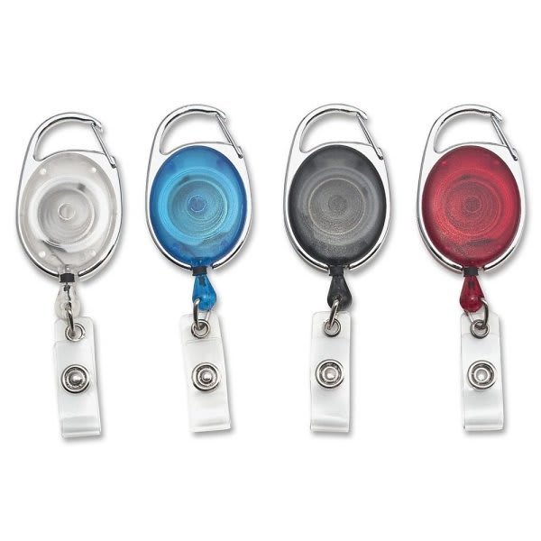 Advantus Assorted Colors Retracable Carabiner Id Reel