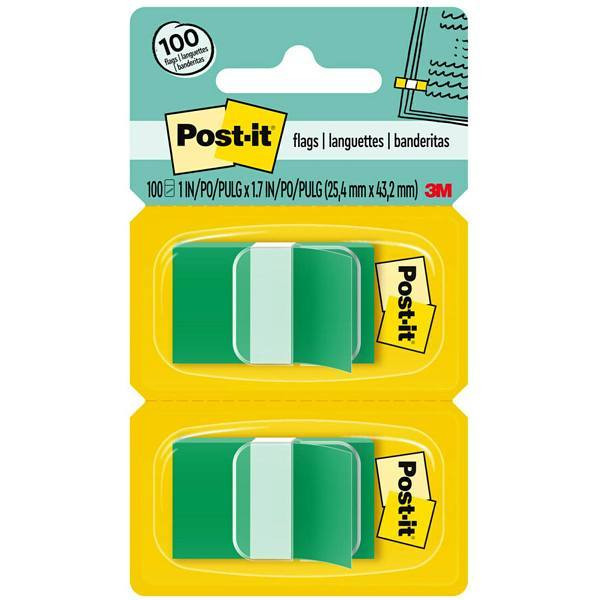 Post-It Flags 1" X 1.75" Green Package Of 100