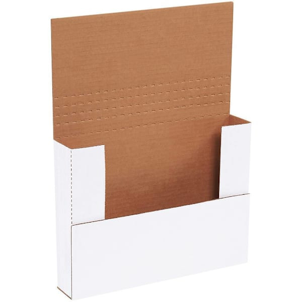 Box Partners 11 1/8 X 8 5/8 X 2" White Easy-Fold Mailers Pkg Of 50