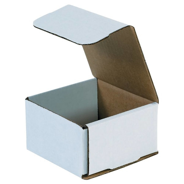 Box Partners 4 3/8x4 3/8x2 1/2" White Corrugated Mailers Package Of 50