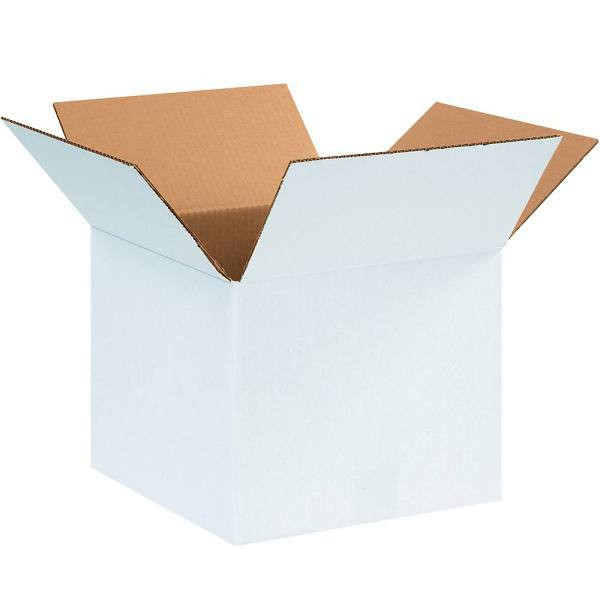 Box Partners Corrugated Boxes 12"X12"X10" White Package Of 25