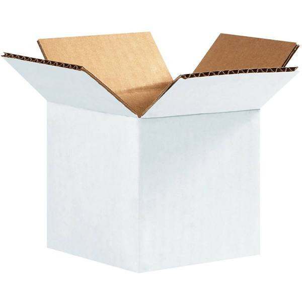 Box Partners Corrugated Boxes 4"X4"X4" White Package Of 25