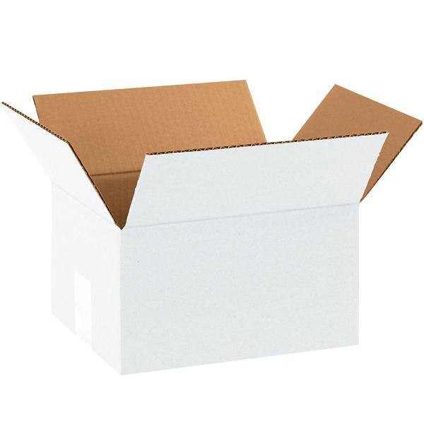 Box Partners Corrugated Boxes 8"X6"X4" White Package Of 25