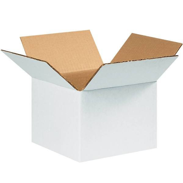 Box Partners Corrugated Boxes 8"X8"X6" White Package Of 25