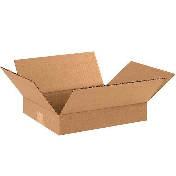 Box Partners Flat Corrugated Boxes 12"X10"X2" Kraft Package Of 25