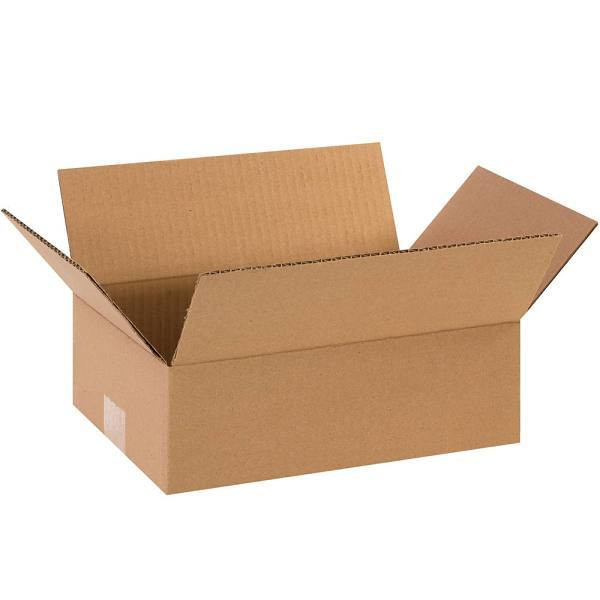 Box Partners Flat Corrugated Boxes 12"X8"X4" Kraft Package Of 25
