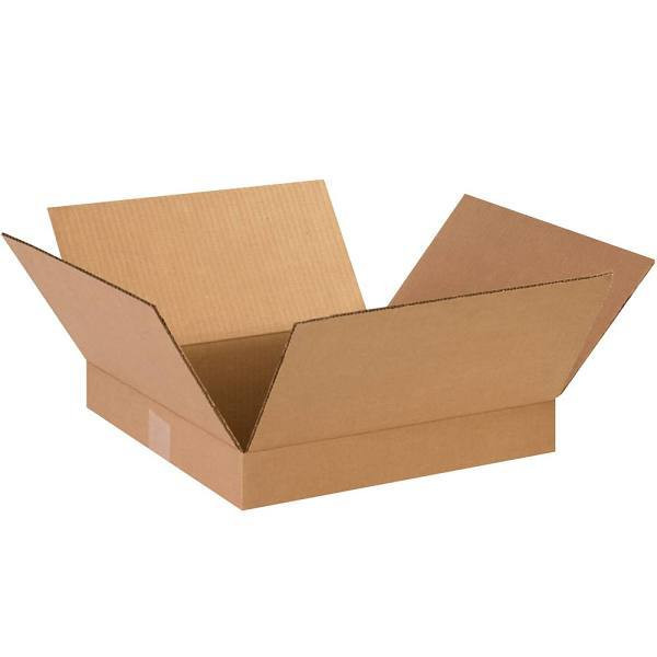 Box Partners Flat Corrugated Boxes 14"X14"X2" Kraft Package Of 25