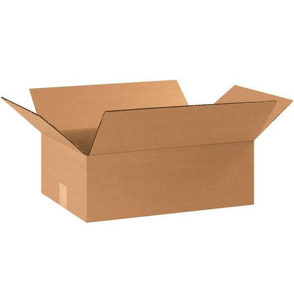 Box Partners Flat Corrugated Boxes 17 1/4"X11 1/4"X5" Kraft Package Of 25