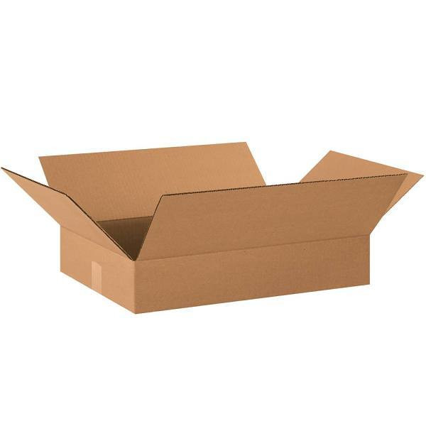 Box Partners Flat Corrugated Boxes 20"X14"X3" Kraft Package Of 25