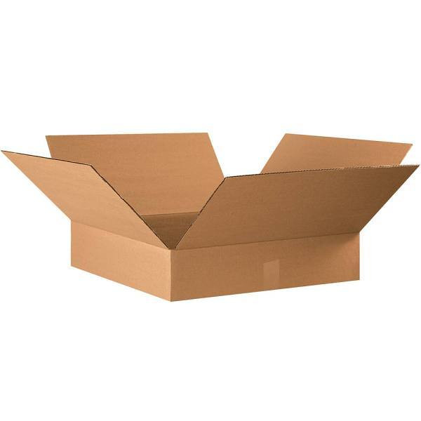 Box Partners Flat Corrugated Boxes 22"X22"X4" Kraft Package Of 10