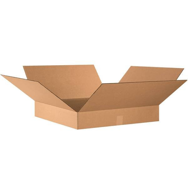 Box Partners Flat Corrugated Boxes 24"X24"X4" Kraft Package Of 10