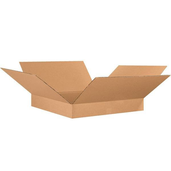 Box Partners Flat Corrugated Boxes 26"X26"X4" Kraft Package Of 15