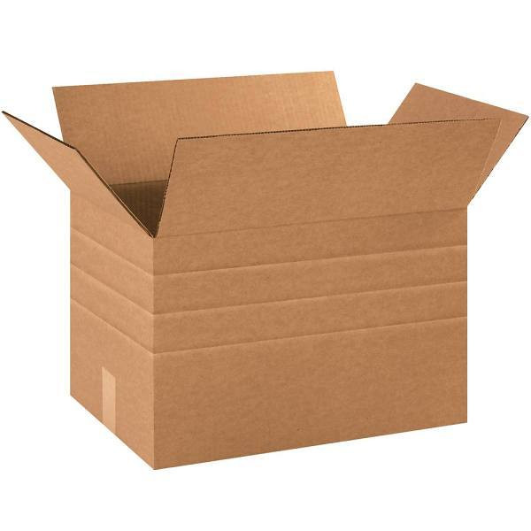 Box Partners Multi-Depth Corrugated Boxes 18"X12"X12" Kraft Package Of 25