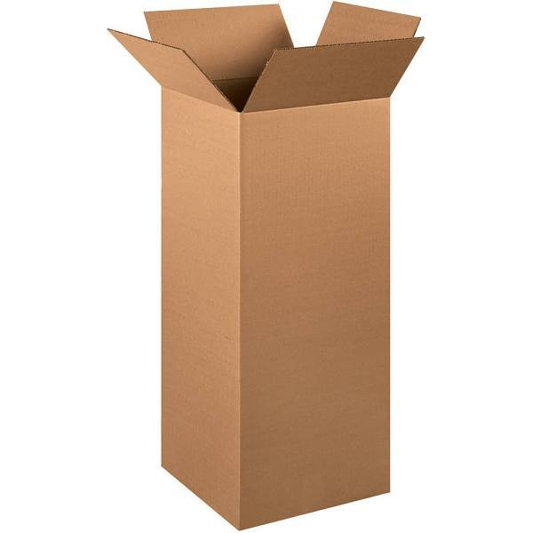 Box Partners Tall Corrugated Boxes 12"X12"X30" Kraft Package Of 15