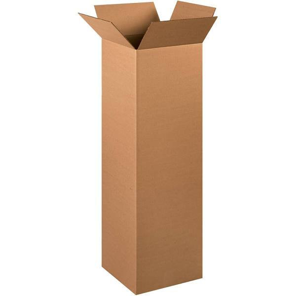 Box Partners Tall Corrugated Boxes 12"X12"X40" Kraft Package Of 15