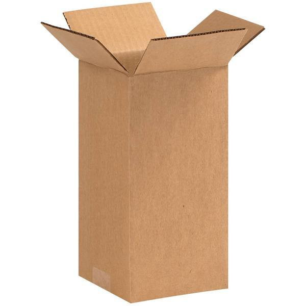 Box Partners Tall Corrugated Boxes 5"X5"X10" Kraft Package Of 25
