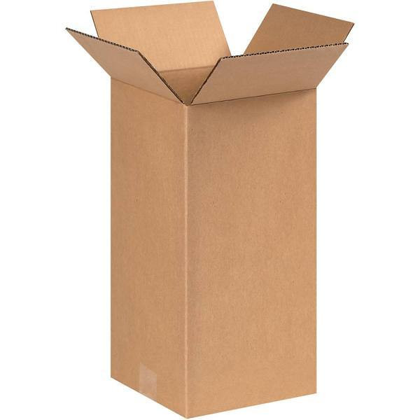 Box Partners Tall Corrugated Boxes 6"X6"X14" Kraft Package Of 25