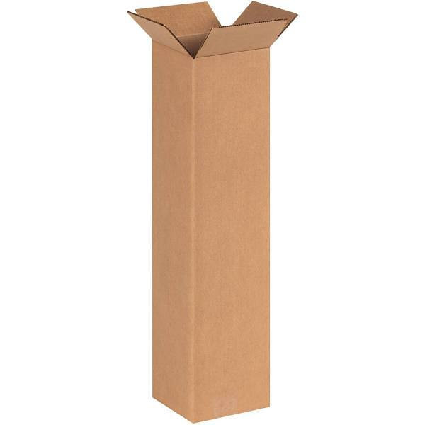 Box Partners Tall Corrugated Boxes 6"X6"X24" Kraft Package Of 25