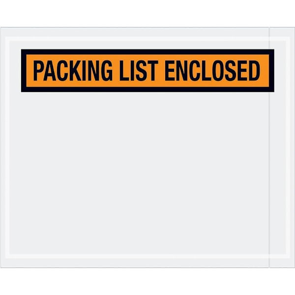 Box Partners 4 1/2 X 5 1/2" Orange "Packing List Enclosed" Envelopes Cs Of 1000