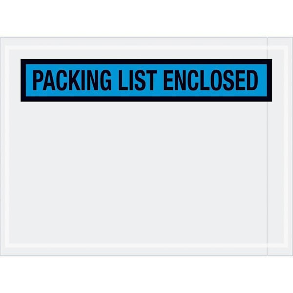 Box Partners 4 1/2 X 6" Blue "Packing List Enclosed" Envelopes Case Of 1000